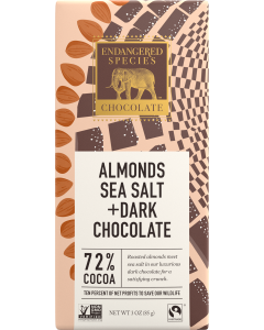 Endangered Species Almonds, Sea Salt + Dark Chocolate, 3 oz.