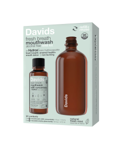 Davids Fresh Breath Mouthwash Refill Kit Natural Fresh Mint - Front view