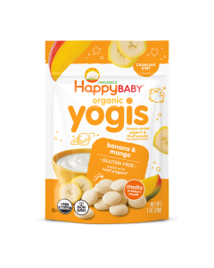 Happy Baby Organic Yogis Banana & Mango Freeze-Dried Yogurt & Fruit Baby Snacks - Front view
