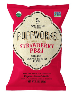 Puffworks Organic Strawberry and Peanut Butter Puffs, 1.2 oz.