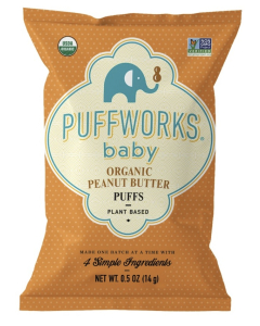 Puffworks Baby Organic Peanut Butter Puffs, .5 oz.