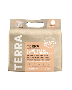 Terra Organics Size 1 Newborn Diapers - Front view