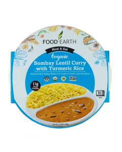 Food Earth Organic Bombay Lentil Curry with Turmeric Rice - Front view