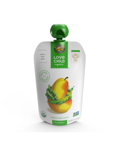 Love Child Organics Pears, Kale + Peas Puree - Front view