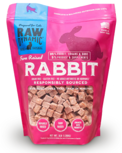 Raw Dynamic Rabbit Freeze Dried Food for Cats - Front view