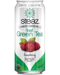 Steaz Zero Calorie Iced Green Tea, Raspberry, 16 fl. oz.
