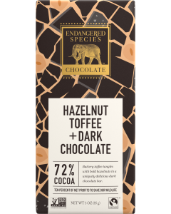 Endangered Species Hazelnut Toffee + Dark Chocolate, 3 oz.