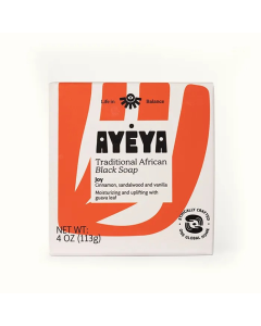 Ayeya Traditional African Black Soap Bar Joy - Front view