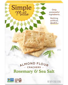 Simple Mills Rosemary & Sea Salt Almond Flour Crackers, 4.25 oz.