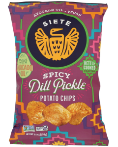Siete Spicy Dill Pickle Kettle Cooked Potato Chips - Front view