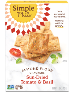 Simple Mills Sun-dried Tomato & Basil Almond Flour Crackers, 4.25 oz.