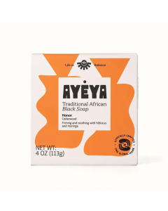 Ayeya Traditional African Black Soap Bar Honor - Front view