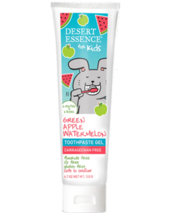Desert Essence Green Apple Watermelon Gel Toothpaste for Kids - Front view