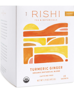 Rishi Tea Organic Caffeine-Free Turmeric Ginger Herbal Tea - Front view