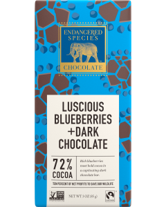 Endangered Species Luscious Blueberries + Dark Chocolate, 3 oz.