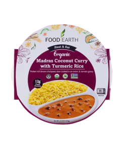 Food Earth Madras Coconut Curry with Turmeric Rice - Front view