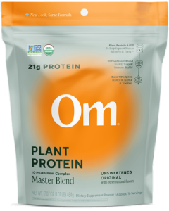 Om Mushroom Master Blend Plant Protein Unsweetened Original - Front view