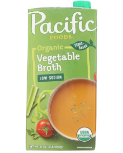 Pacific Foods Vegetable Broth Low Sodium, 32 oz.