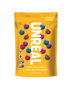 Unreal Dark Chocolate Crispy Quinoa Gems - Front view