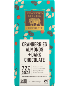 Endangered Species Cranberries, Almonds + Dark Chocolate, 3 oz.