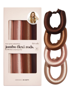 Kitsch Rosewood Jumbo Satin Flexi Rods 4Piece Set - Front view