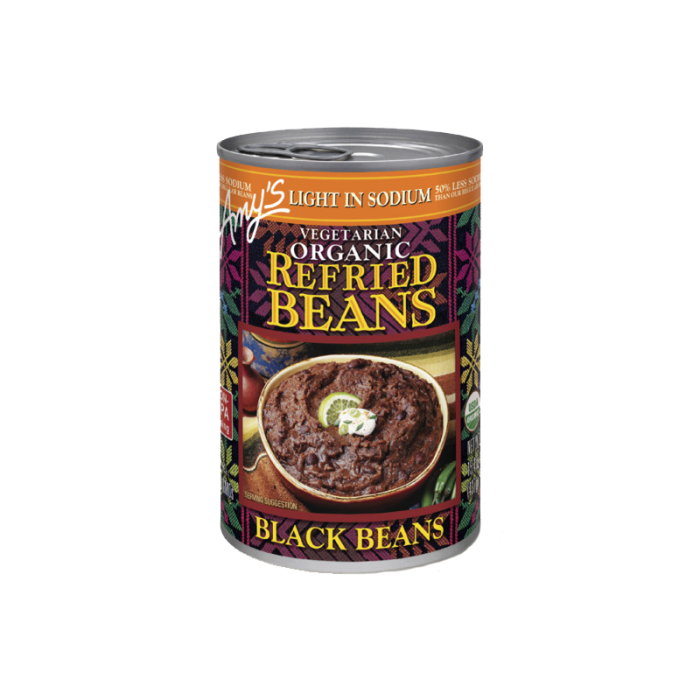 Amy's Organic Vegetarian Refried Black Beans, 15.4 oz.