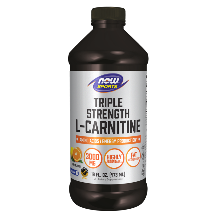 NOW Foods L-Carnitine, Triple Strength Liquid - 16 fl. oz.