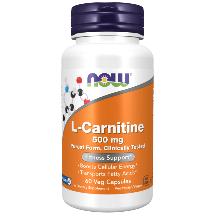 NOW Foods L-Carnitine 500 mg - 60 Veg Capsules