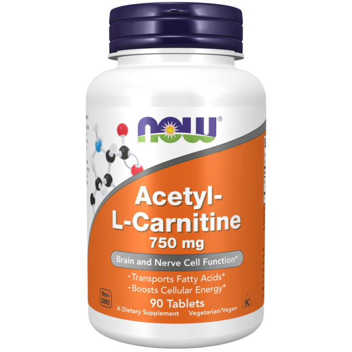 NOW Foods Acetyl-L-Carnitine 750 mg - 90 Tablets