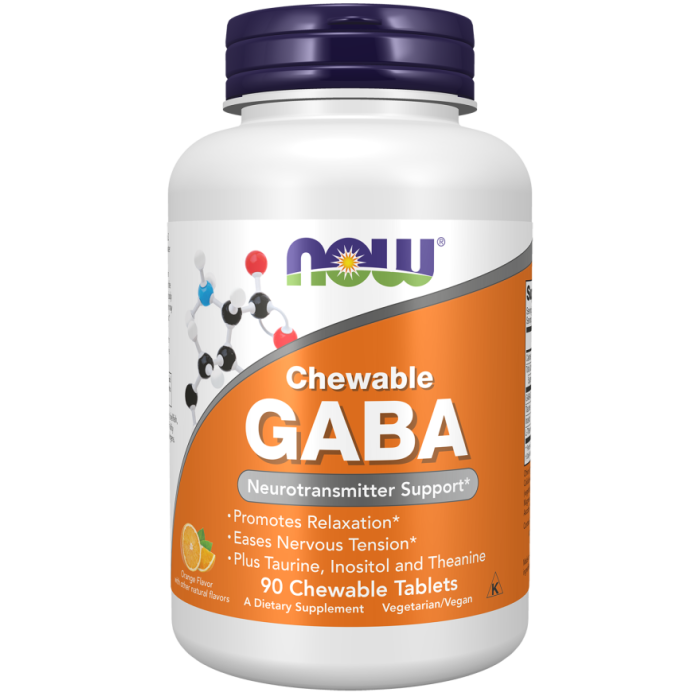 NOW Foods GABA Orange Flavor Chewable - 90 Chewables