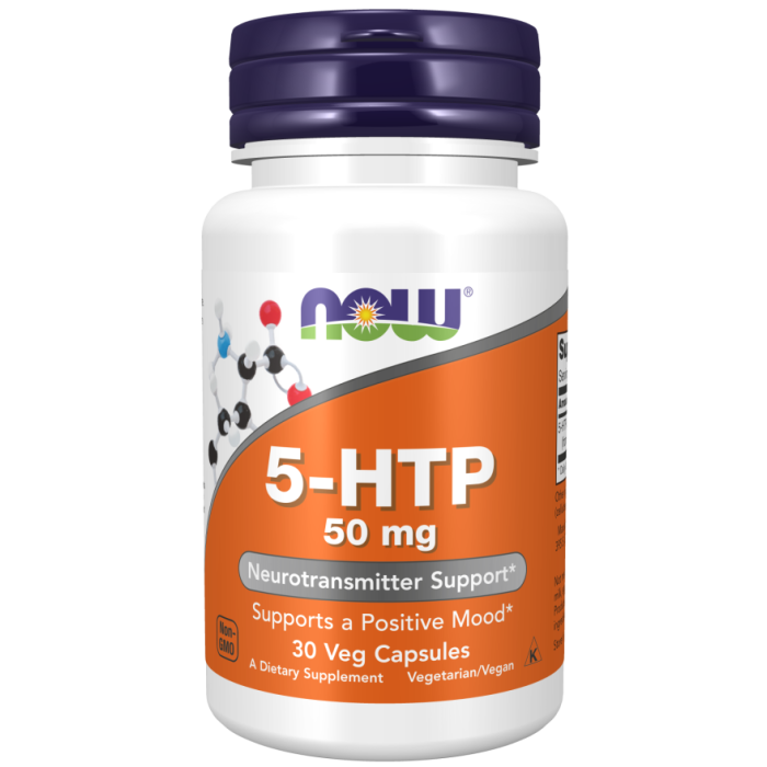 NOW Foods 5-HTP 50 mg - 30 Veg Capsules