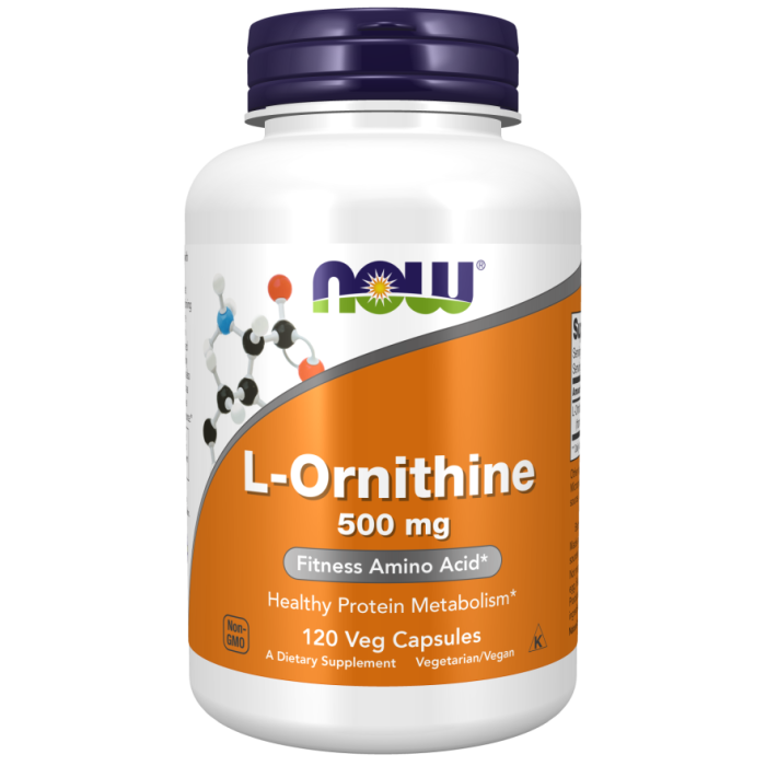 NOW Foods L-Ornithine 500 mg - 120 Veg Capsules