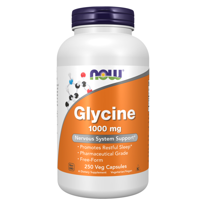 NOW Foods Glycine 1000 mg - 250 Veg Capsules