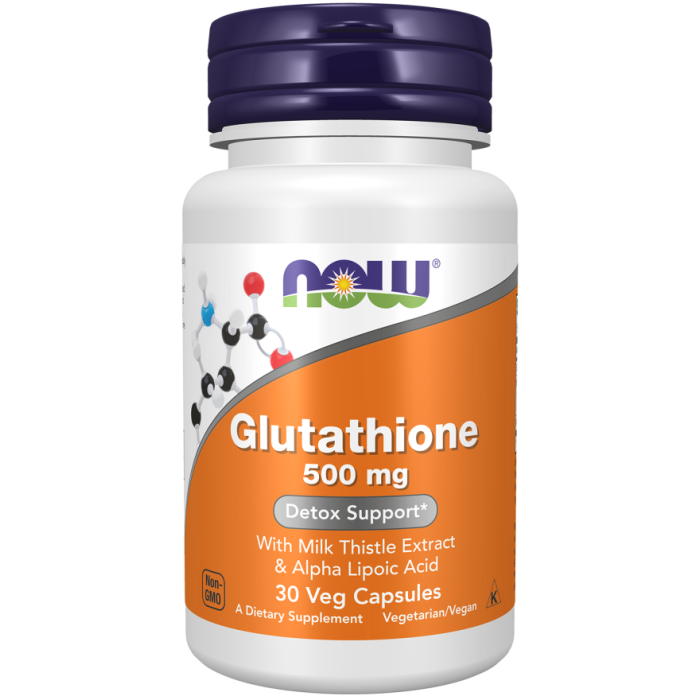 NOW Foods Glutathione 500 mg - 30 Veg Capsules