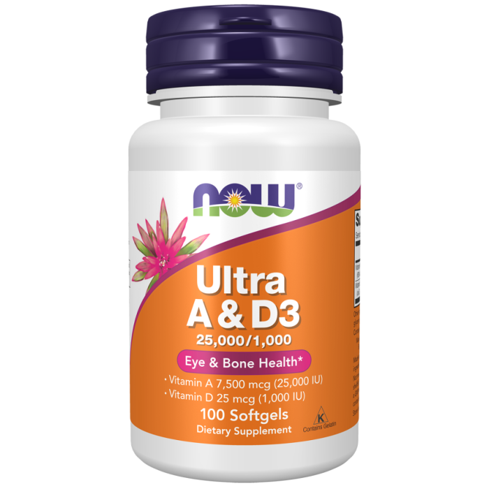 NOW Foods Ultra A & D3 25,000/1,000 - 100 Softgels