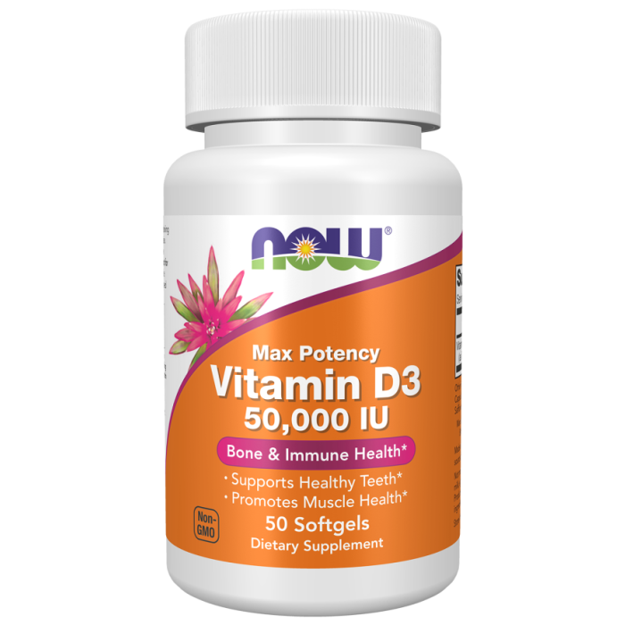 NOW Foods Vitamin D3 50,000 IU - 50 Softgels
