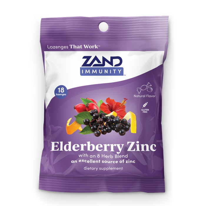 Zand Immunity Elderberry Zinc Lozenges - Front view