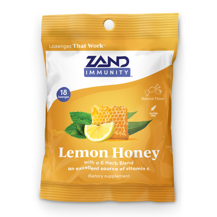 Zand Immunity Lemon Honey, 18 Lozenges - Front view