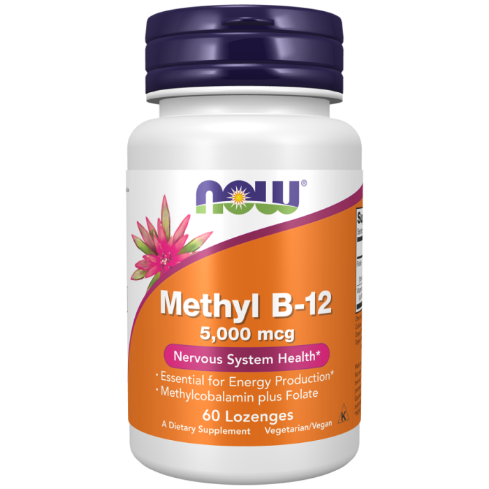 NOW Foods Methyl B-12 5,000 mcg - 60 Lozenges