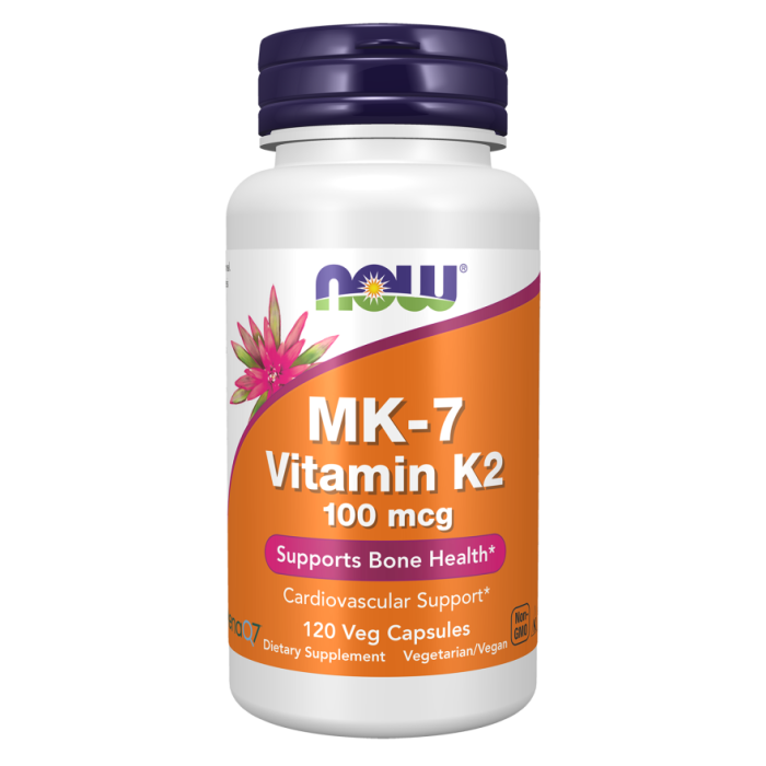 NOW Foods MK-7 Vitamin K2 100 mcg - 120 Veg Capsules