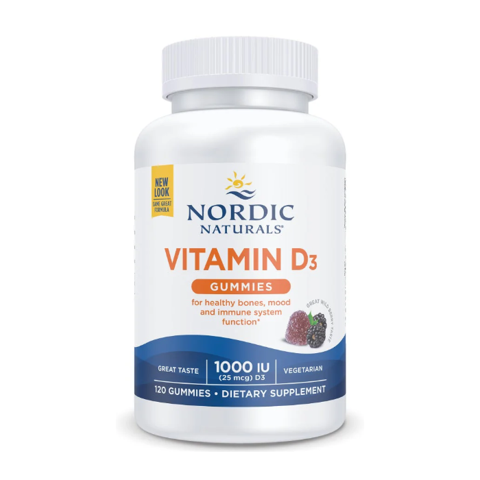 Nordic Naturals Vegan D-3, 1000 I.U. Wild Berry Gummies, 120 count