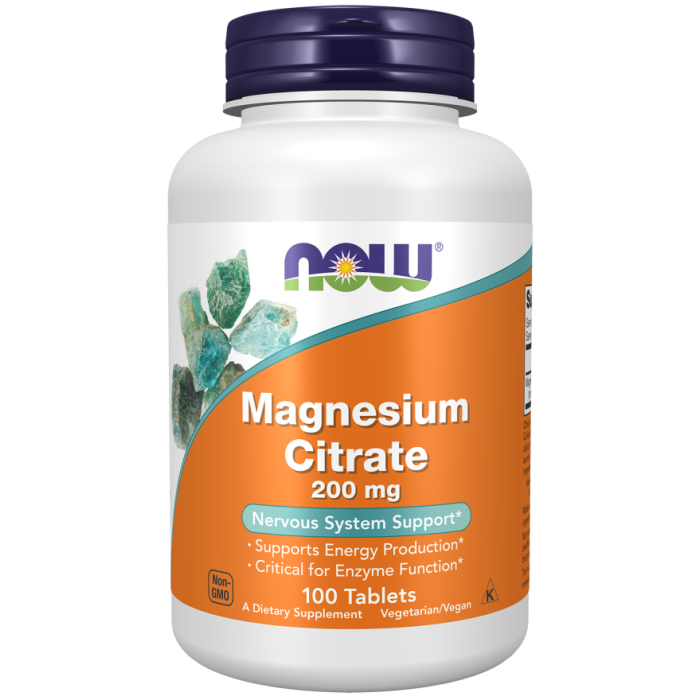 NOW Foods Magnesium Citrate 200 mg - 100 Tablets