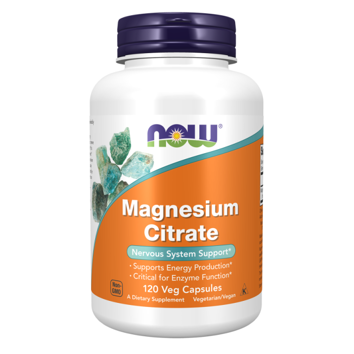 NOW Foods Magnesium Citrate - 120 Veg Capsules