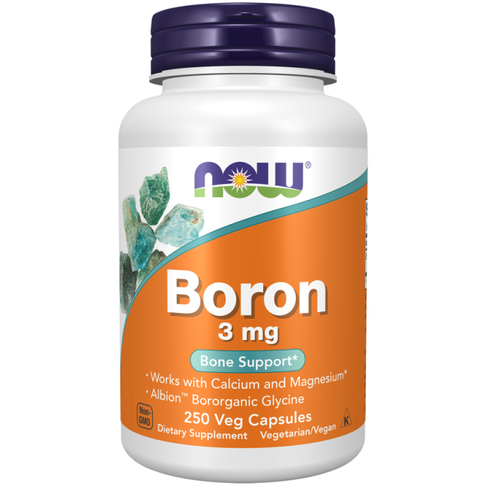 NOW Foods Boron 3 mg - 250 Veg Capsules