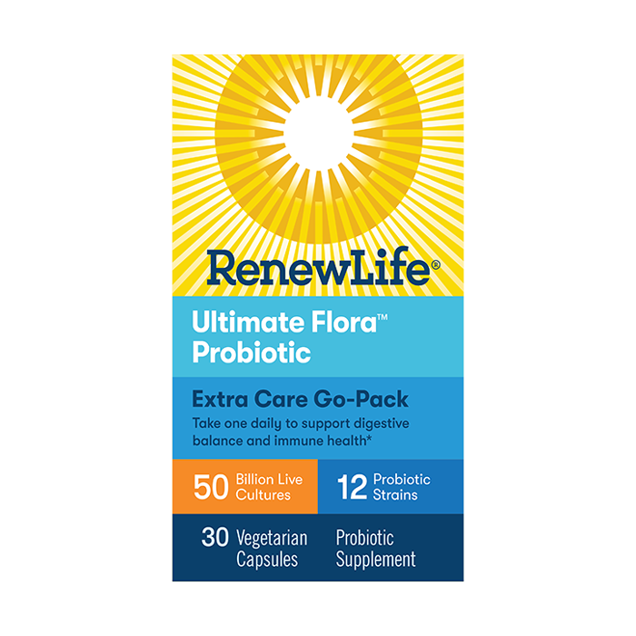 Renew Life Ultimate Flora Extra Care Probiotic Go-Pack, 50 Billion, 30 Capsules