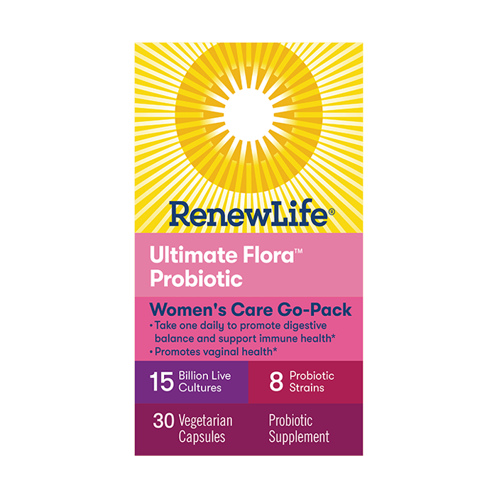 Renew Life's Ultimate Flora Women's Care Probiotic Go-Pack, 15 Billion, 30 Capsules