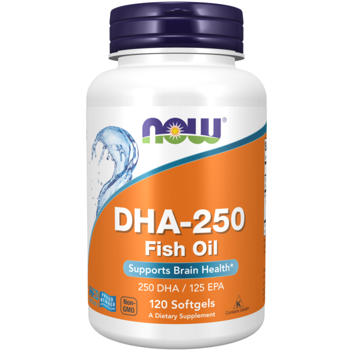 NOW Foods DHA-250 Fish Oil - 120 Softgels