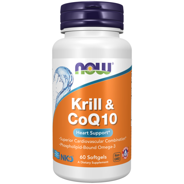 NOW Foods Krill & CoQ10 - 60 Softgels