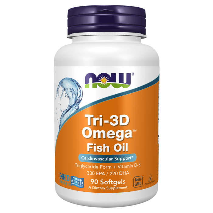 NOW Foods Tri-3D Omega™ Fish Oil - 90 Softgels