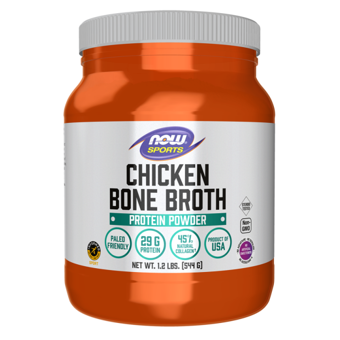 NOW Foods Bone Broth, Chicken Powder - 1.2 lbs.
